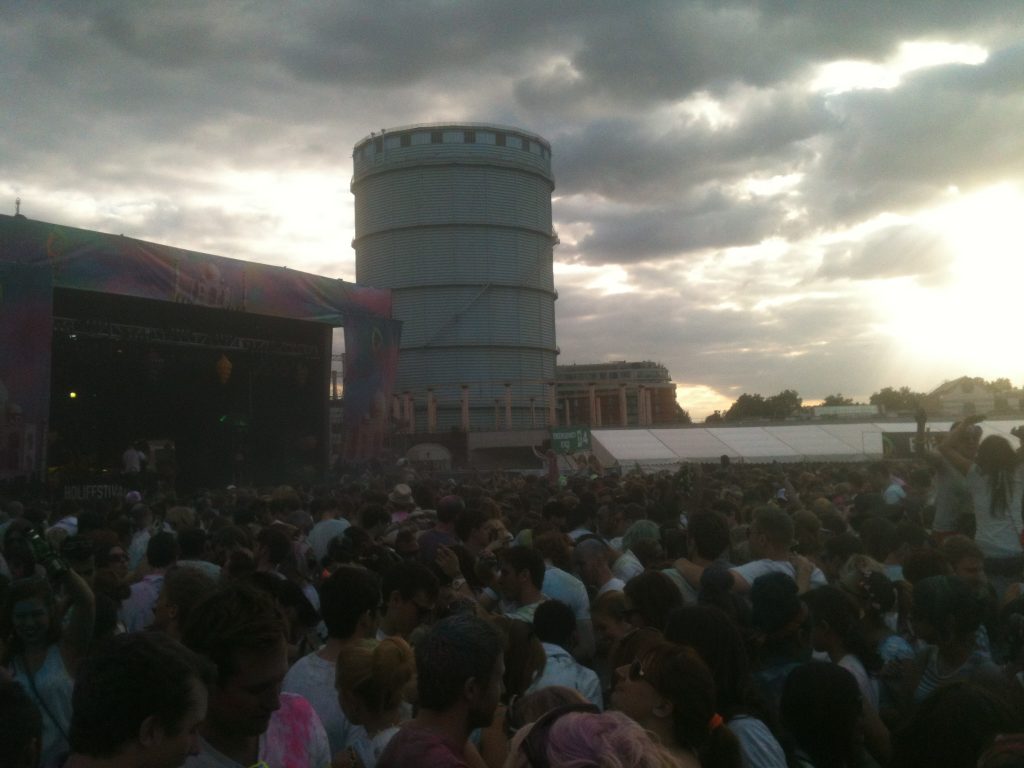 dancing at holi festival