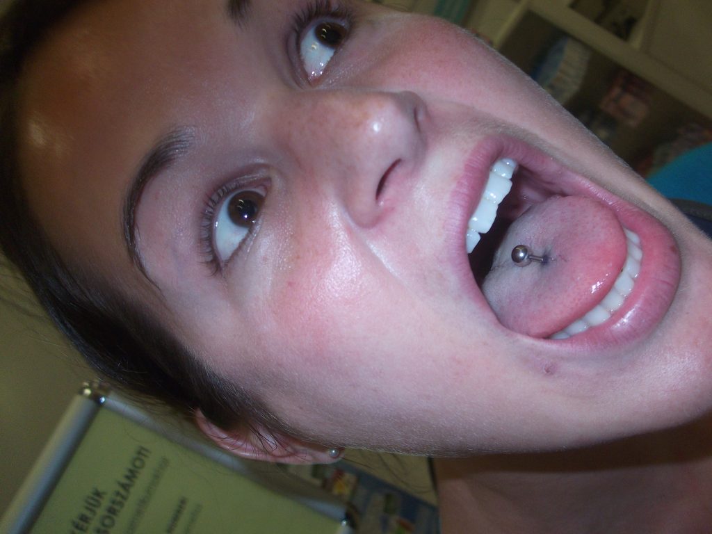 Tiffanys tongue piercing