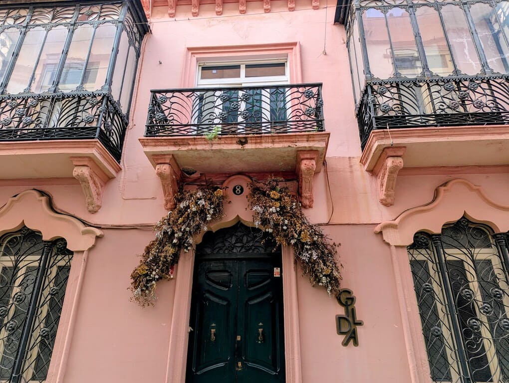 The pink building
