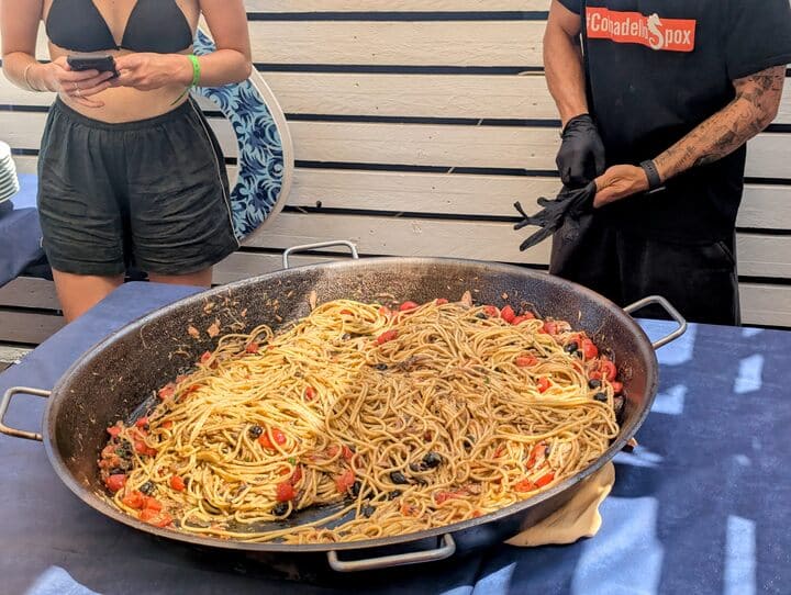 huge spaghetti dish