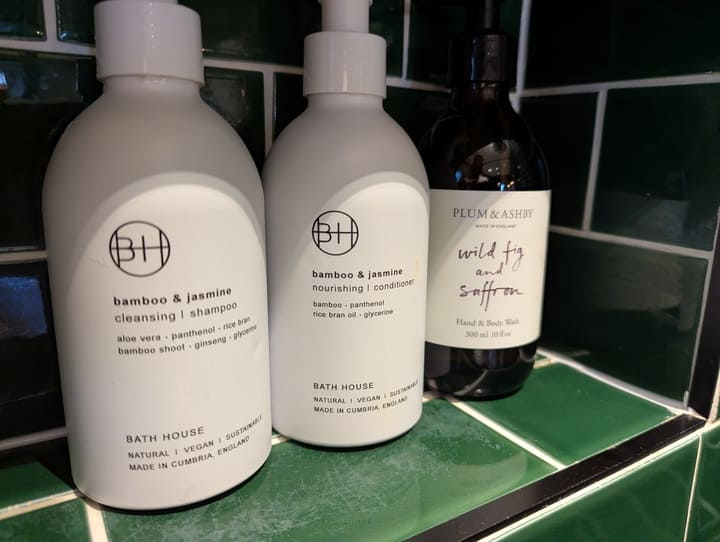 shampoo, conditioner and body wash
