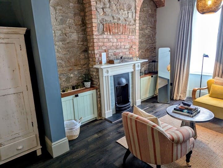 a quaint fireplace