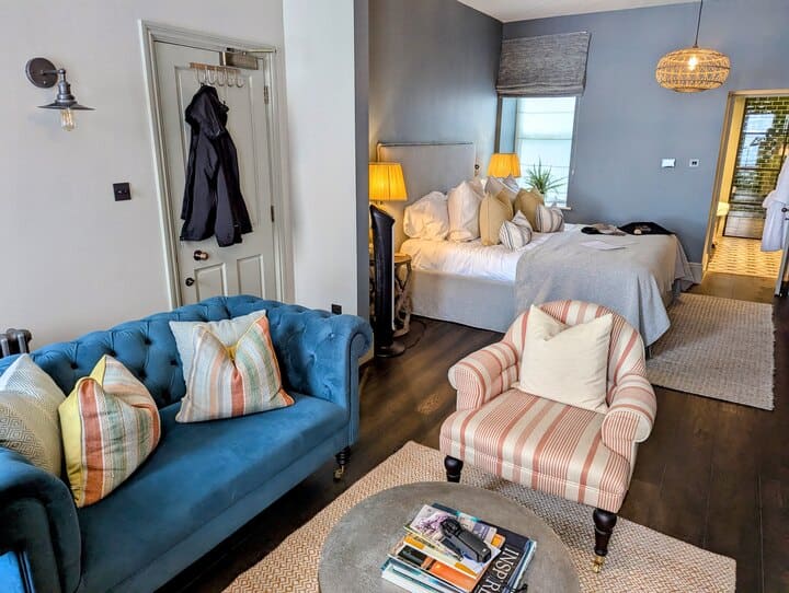 hotel room having a living room