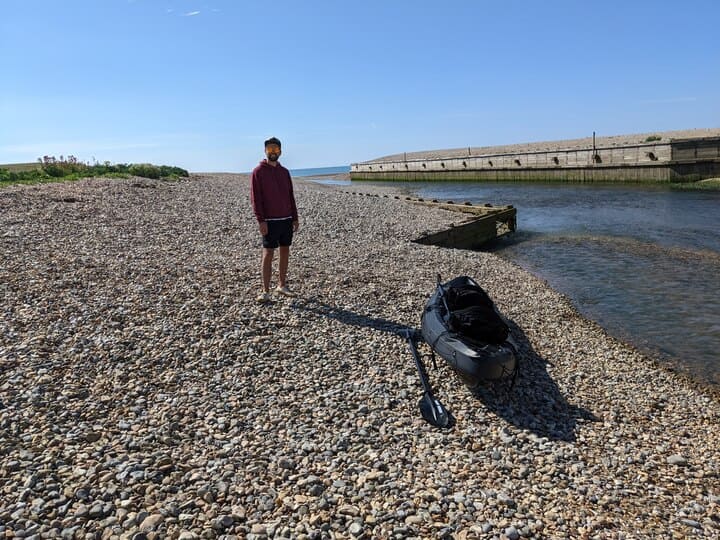 kayaking along the river