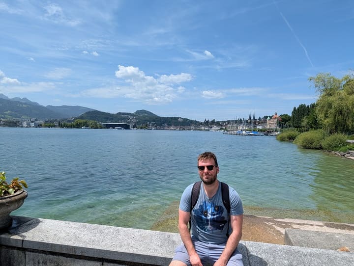 switzerland lake sitting in front of